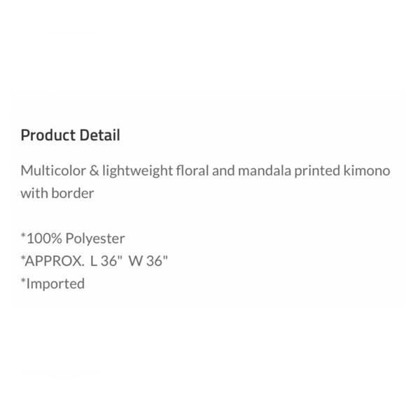 💼 Floral Lightweight Kimono ~ Mandala Print ~ OSFM - Picture 7 of 13